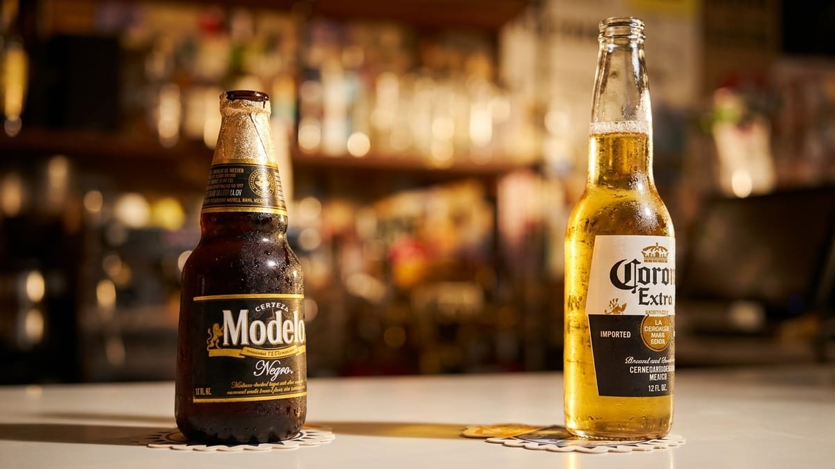 Cold bottles on the bar